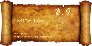 Mráz Imre névjegykártya